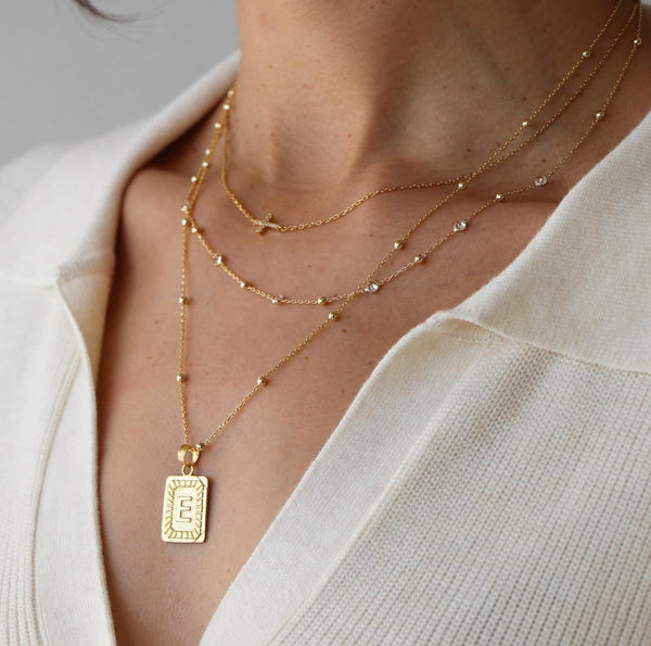 The Pave Side Cross Necklace