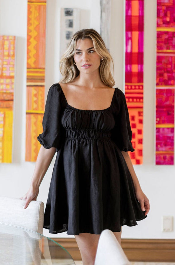 Lala Cinched Long Sleeve Mini Dress - FINAL SALE