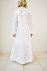 Birdie Eyelet Long Dress in White Eyelet