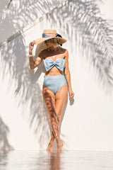 Hazel Two-Piece Bikini Top in Celestial Blue