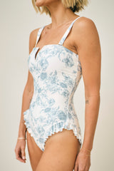 Abigail Strapless One-Piece Swimsuit in Daylight Saunter