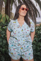 Surfside Snoopy®  Short Sleeve Classic Shorty Stretch Jersey PJ Set