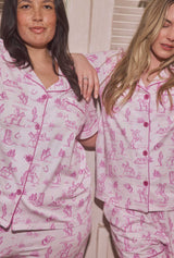 Cowgirl Toile Short Sleeve Classic Stretch Jersey Cropped PJ Set