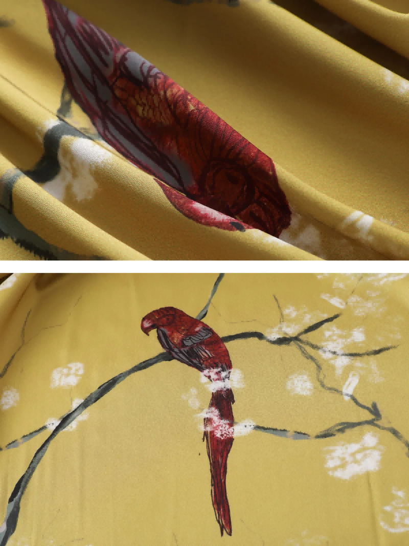 Perched Bird Kimono Robe