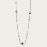 The Beaded Rainbow Bezel CZ Station Necklace