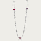 The Beaded Rainbow Bezel CZ Station Necklace