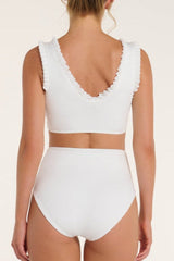Ruth Ruffle Top in Sugar