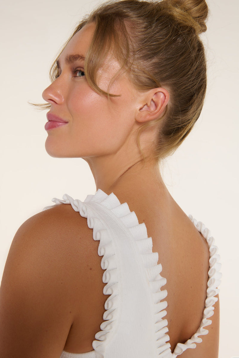 Ruth Ruffle Top in Sugar