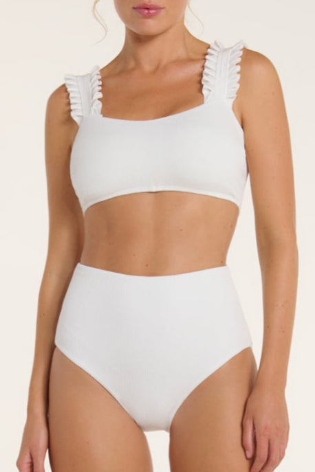 Ruth Ruffle Top in Sugar