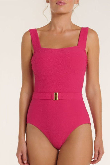 Belted Marisa One-piece Swimsuit in Teaberry