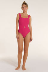 Belted Marisa One-piece Swimsuit in Teaberry