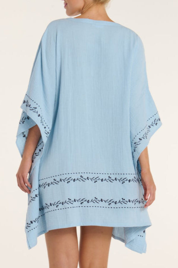 Priscilla Dress in Blue Embroidery