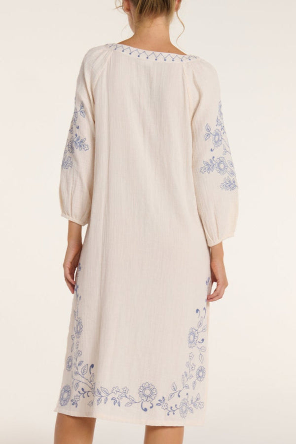 Lydia Dress in Cream Embroidery