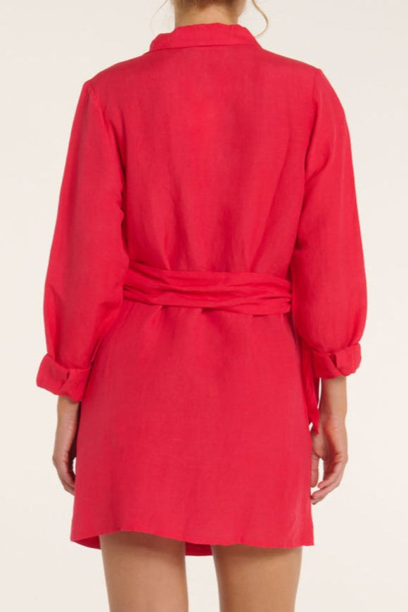 Isla Wrap Dress in Teaberry