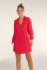 Isla Wrap Dress in Teaberry