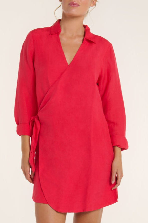 Isla Wrap Dress in Teaberry