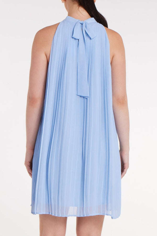 Corinne Halter Mini Dress in Blue Moon