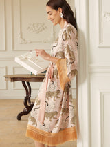 Pink Leopard Tassel Kimono Robe