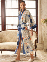 Koi & Lotus Dreamscape Kimono Robe with Elegant Pockets