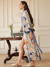 Koi & Lotus Dreamscape Kimono Robe with Elegant Pockets