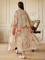 Dunhuang Celestial Herb Long Kimono Robe with Pocket