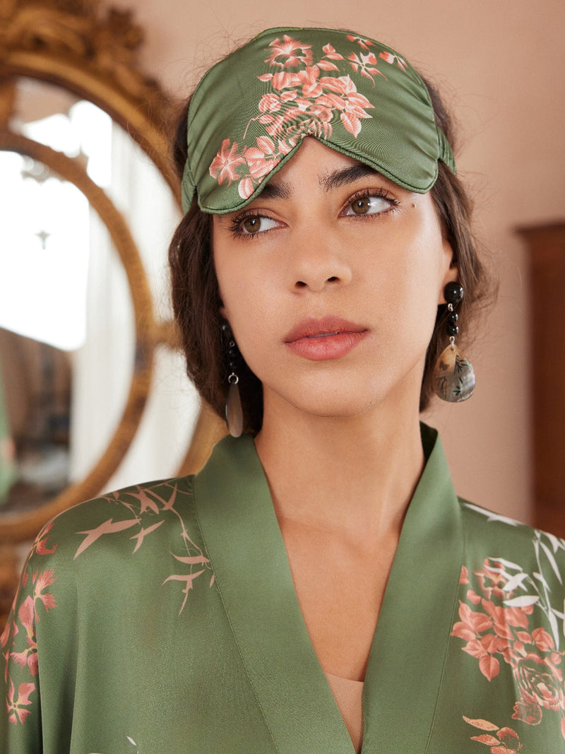 Short Kimono Robe Olive