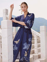 Mountain Crane Kimono Robe