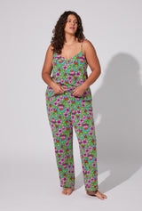 BedHead X Trina Turk Garden Floral Cami Tank Stretch Jersey Long PJ Set