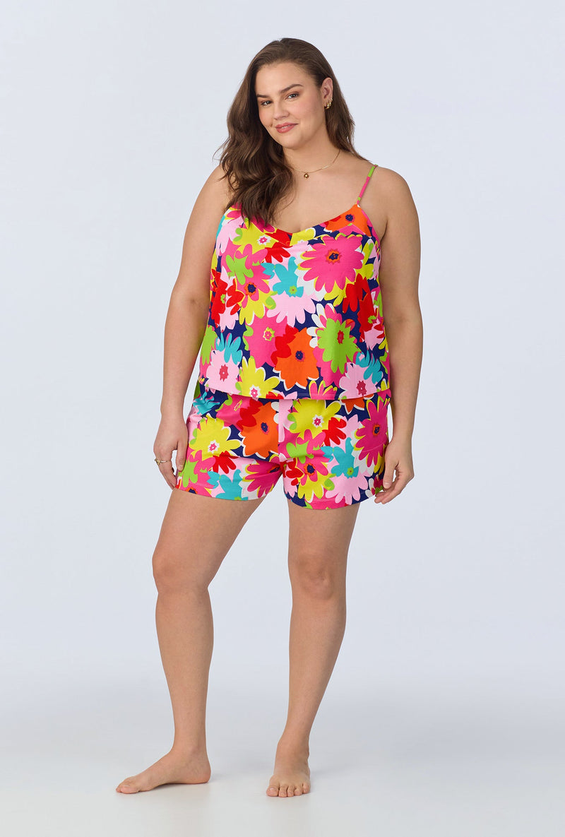 BedHead x Trina Turk Pop Floral Cami Shorty Stretch Jersey PJ Set