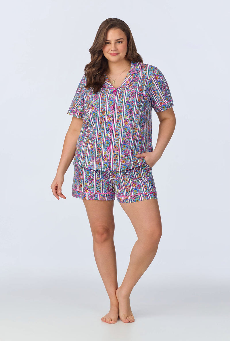 Bel Fiore Short Sleeve Classic Shorty Stretch Jersey PJ Set