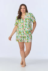 Cactus Garden Short Sleeve Classic Shorty Stretch Jersey PJ Set