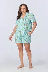 Surfside Snoopy®  Short Sleeve Classic Shorty Stretch Jersey PJ Set