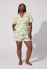 Wine Country Short Sleeve Classic Shorty Stretch Jersey PJ Set
