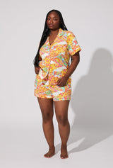 Good Vibes Short Sleeve Classic Shorty Stretch Jersey PJ Set