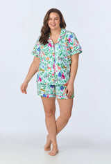 Bedhead x Bronwyn Newport Jungle Boogie Short Sleeve Classic Shorty Stretch Jersey PJ Set