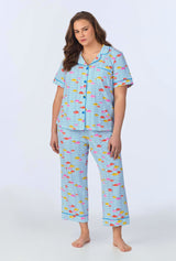 Marina Grande Short Sleeve Classic Stretch Jersey Cropped PJ Set