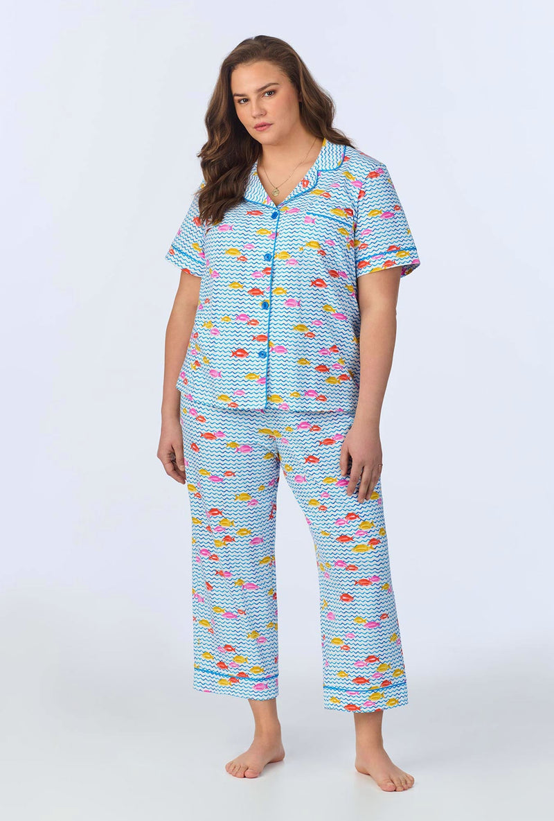 Marina Grande Short Sleeve Classic Stretch Jersey Cropped PJ Set