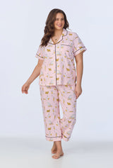 Say Yes To Pasta Short Sleeve Classic Stretch Jersey Cropped PJ Set
