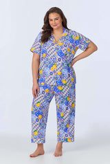 Majolica Short Sleeve Classic Stretch Jersey Cropped PJ Set