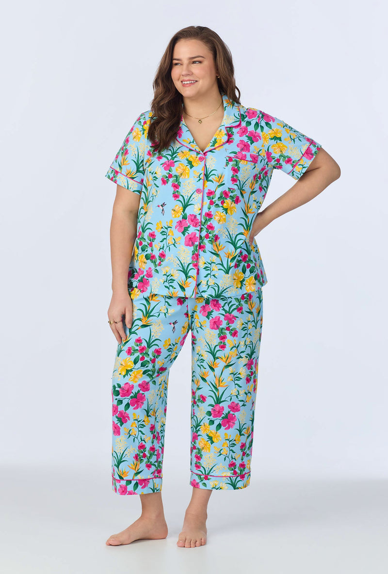 Tropical Paradise Short Sleeve Classic Stretch Jersey Cropped PJ Set