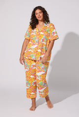 Good Vibes Short Sleeve Classic Stretch Jersey Cropped PJ Set