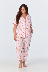 Let's Do Brunch Short Sleeve Classic Stretch Jersey Cropped PJ Set