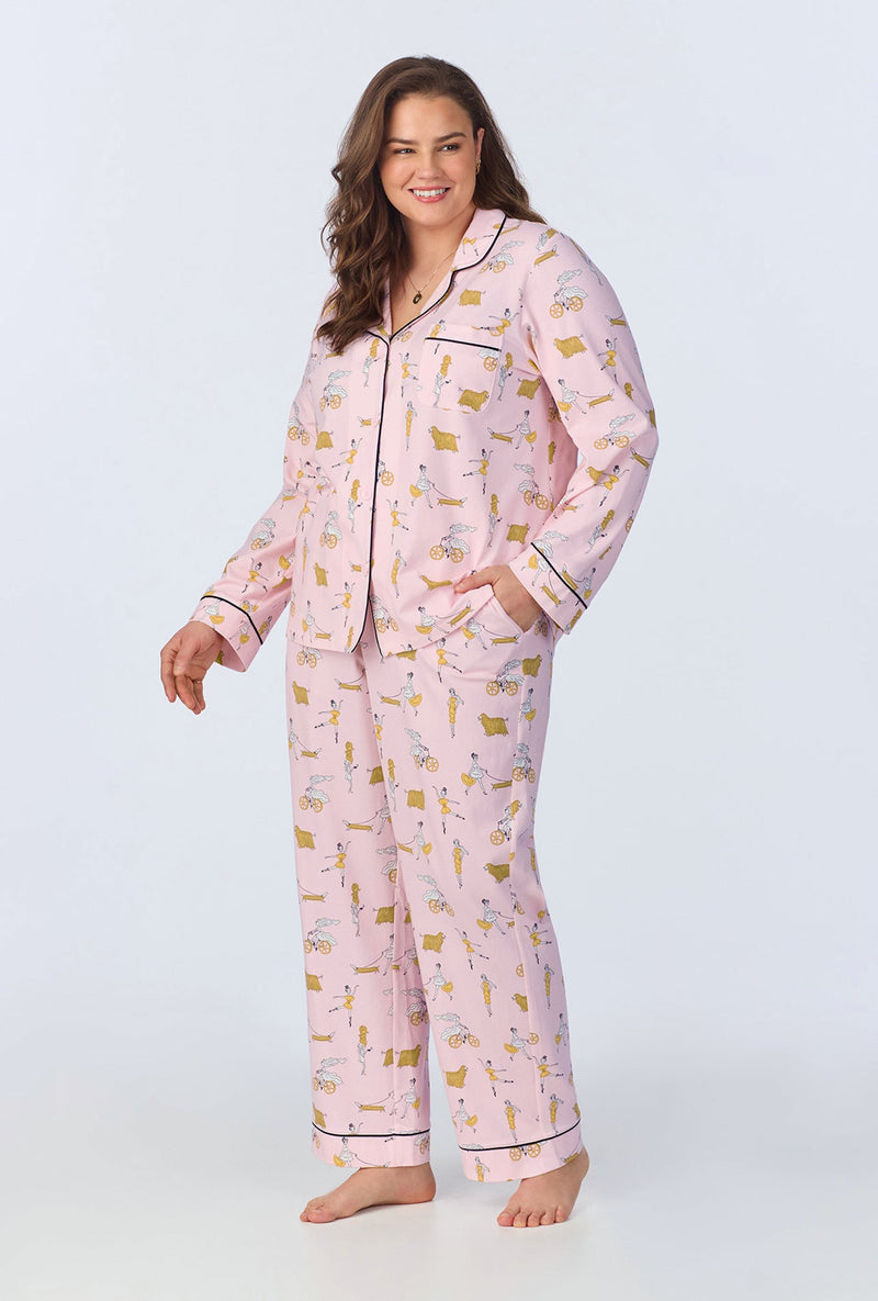 Say Yes To Pasta Long Sleeve Classic Stretch Jersey PJ Set
