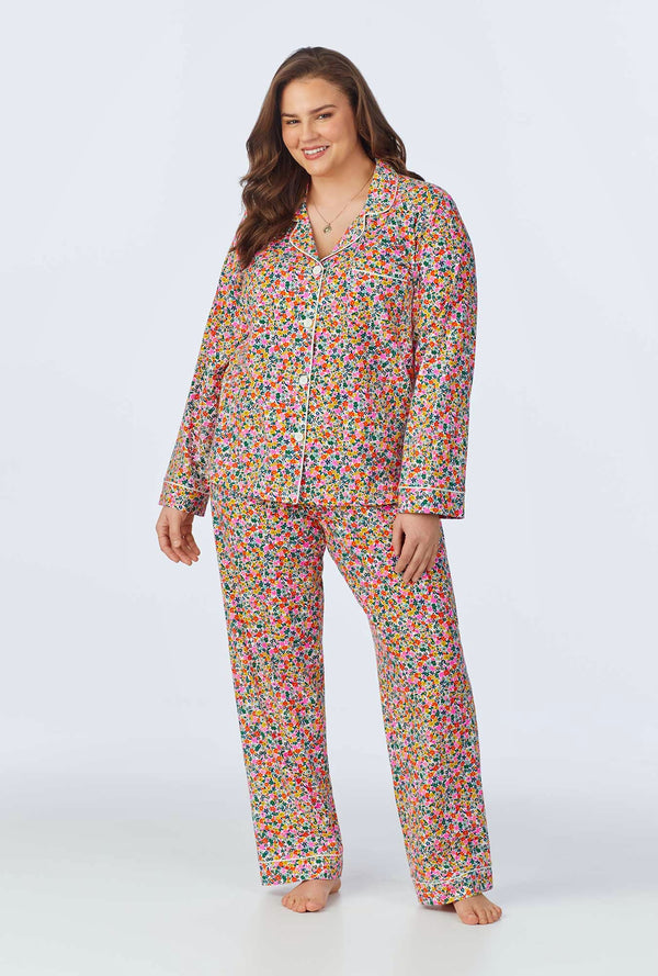 Fresh Picks Long Sleeve Classic Stretch Jersey PJ Set