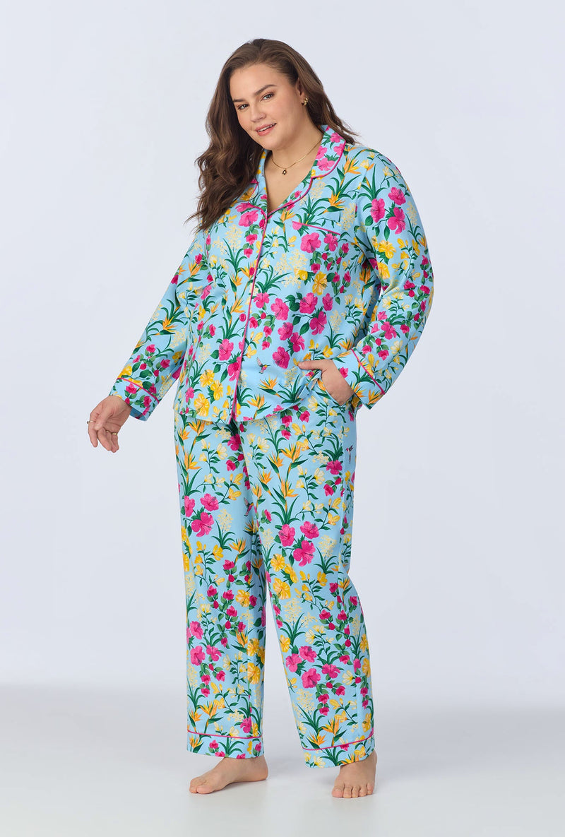 Tropical Paradise Long Sleeve Classic Stretch Jersey PJ Set