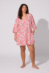 Pink Magnolias Stretch Jersey Sleep Dress