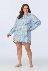 Ciao Capri High Low Woven Cotton Poplin Boyfriend Shirt