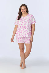 Cowgirl Toile  T-Shirt Stretch Jersey Shorty PJ Set