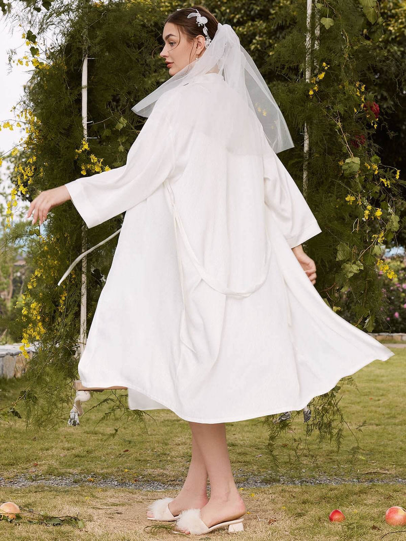 Elegant Robe Dress & Pajama Set Bridal