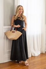 Penelope Sleeveless Maxi Dress in Black Beauty